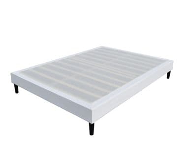 Sommier Tapissier Blanc 200x200 Déhoussable Housse Lavable - Revetement Tissu Pvc