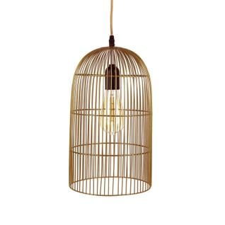 Suspension Luminaire En Métal Filaire - Diam. 20cm - Marron Cuivré