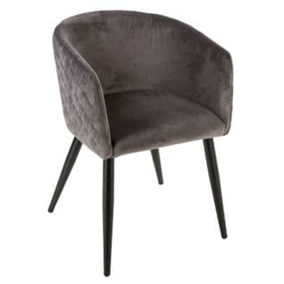 Fauteuil En Velours Marlo - Gris Foncé