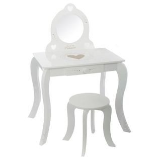 Coiffeuse Enfant Avec Tabouret Demoiselle - Blanc