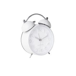 Horloge Réveil Rétro Mr. White - Diam. 11 Cm - Blanc