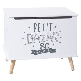 Coffre De Rangement Enfant Petit Bazar - L. 58 X H. 38 Cm - Blanc