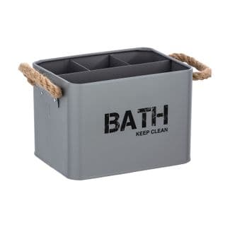 Boîte De Rangement Compartimentée Salle De Bain Gara - L. 19 X H. 12 Cm - Gris