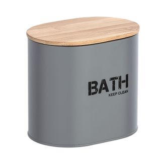 Boîte De Rangement Salle De Bain Gara - L. 14 X H. 13 Cm - Gris