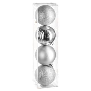 Kit Décoration Pour Sapin De Noël - 4 Pièces - Argent