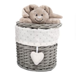 Panier De Rangement En Bois Enfant Kidy - Lapin - Gris