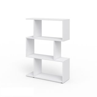 Etagère Bibliothèque 3 Niveaux En Mdf - L.70xh.97 Cm - Blanc