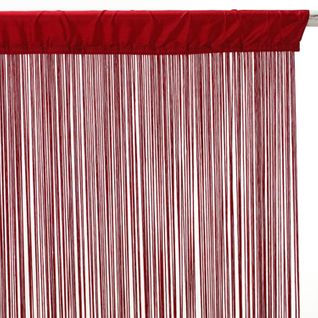 Lot 2x Rideau Fils - 90 X 200 Cm - Rouge