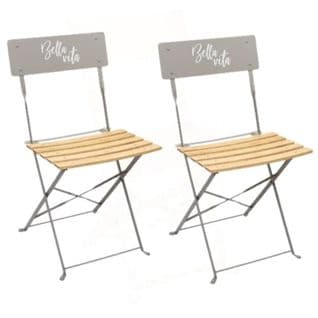 Lot De 2 Chaises Pliantes Bella Vita - Taupe