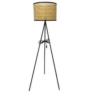 Lampadaire En Cannage - Hauteur 1,44 M. - Noir