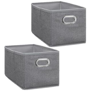 Lot De 2 Boites De Rangement Largeur 31 X Hauteur 15 Cm - Gris Clair Chiné