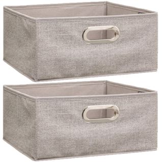 Lot De 2 Boites De Rangement 31 X Hauteur 15 Cm - Beige Chiné