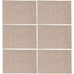 Lot De 6 Sets De Table Rectangulaire Maoli - 50 X 30 Cm - Beige