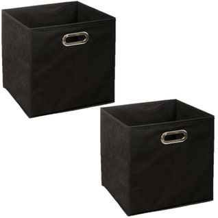 Lot De 2 Boites  De Rangement Pliable - 31 X 31 - Noir