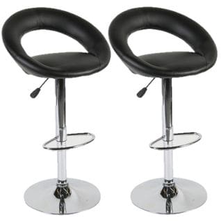 Lot De 2 Tabourets De Bar Sasha Similicuir - Noir