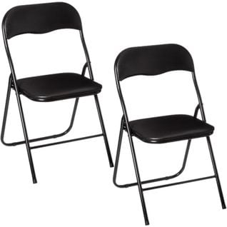 Lot De 2 Chaises Pliantes En Pvc - Noir