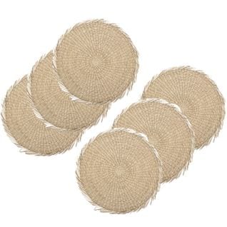 Lot De 6 Sets De Table Cuba - Diamètre 38 Cm - Beige