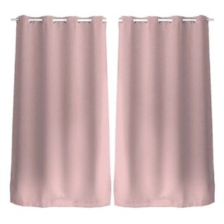 Lot De 2 Rideaux Unis Occultants Avec Oeillets - 140 X 240 Cm - Rose