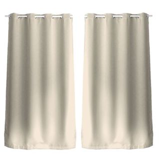 Lot De 2 Rideaux Unis Avec Oeillets - 140 X 240 Cm - Ecru