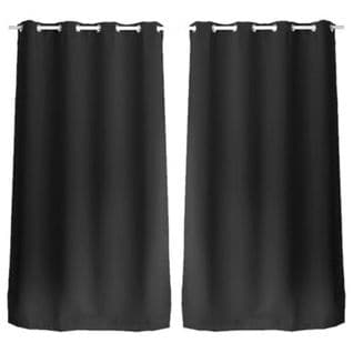 Lot De 2 Rideaux Unis Avec Œillets - 140 X 240 Cm - Noir