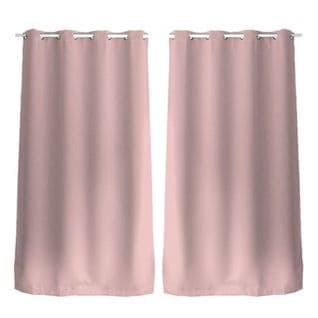 Lot De 2 Rideaux Unis Avec Oeillets - 140 X 240 Cm - Rose