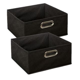 Lot De 2 Boites De Rangement En Tissu L.31 X H. 15 Cm - Noir