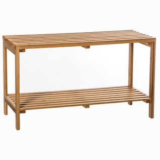 Etagère 2 Niveaux En Bambou - Longueur 78 Cm - Beige