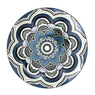 Lot 18 Assiettes De Service Mandala Diam. 27 Cm - Bleu