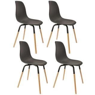 Lot De 4 Chaises Scandinave Phenix En Polypropylène Et Métal - Noir