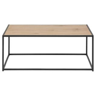 Table Basse Rectangulaire En Mdf Et Métal - Noir Et Beige