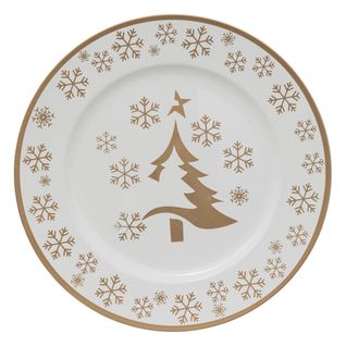 Lot De 12 Dessous D'assiette Sapin Diam 33 Cm - Or