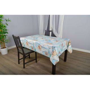 Nappe En Toile Cirée Rectangulaire Hypo - 140 X 250 Cm - Bleu