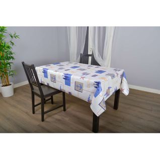 Nappe En Toile Cirée Rectangulaire Dune - 140 X 200 Cm - Ecru