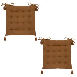 Lot De 2 Galettes De Chaise Rectangulaires Tampa - 38 X 38 Cm - Cannelle