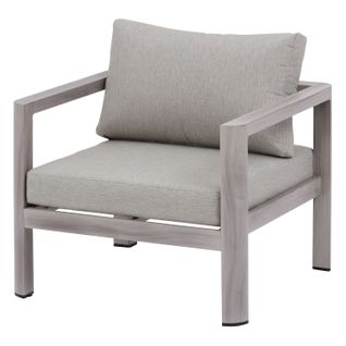 Fauteuil De Salon De Jardin En Aluminium Jauca - Noisette Et Gris Boisé