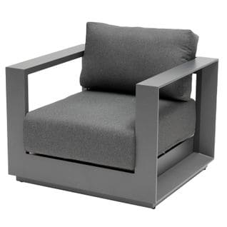 Fauteuil De Salon De Jardin En Aluminium Allure - Graphite Et Gris Zebrano