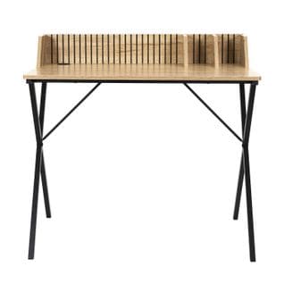 Bureau Saulk En Bois Et Métal - Marron Et Noir