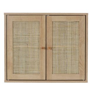 Armoire Murale 2 Portes Bali En Cannage - Marron