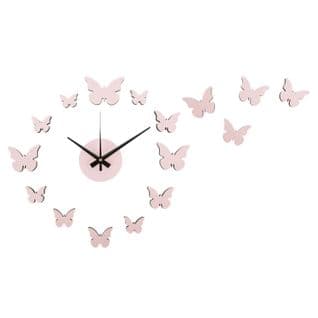 Horloge Murale Papillons - Rose