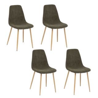 Lot De 4 Chaises Loka En Tissu - Kaki