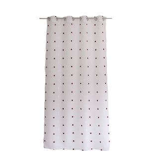 Voilage Plumetis - 140 X 240 Cm - Bordeaux Et Blanc