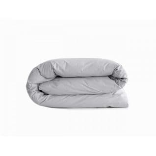 Housse De Couette "manoir" Percale Pur Coton  80 Fils/cm² Vent Du Sud - Perle - 240 X 220 Cm