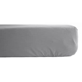 Drap Housse Percale Pur Coton 80 Fils/cm² - Acier - 90 X 190 Cm Bonnet De 35 Cm