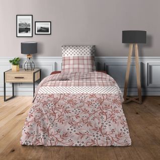 Parure De Couette Pour Lit 90 X 190 Cm Liberty Rose100% Coton / 57 Fils/cm²