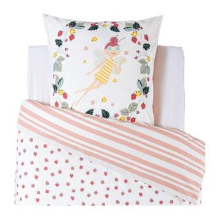 Parure De Couette 140 X 200 "summer" Réversible 100% Coton / 57 Fils/cm²