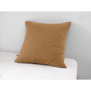 Taie D'oreiller Gaze De Coton 60 X 60 Cm Gaia Camel Marron