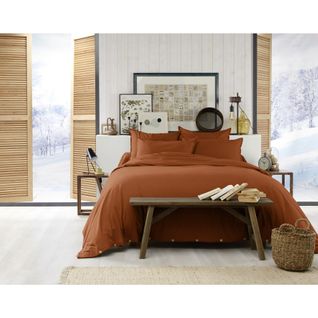 Housse De Couette Chaude En Flanelle 240 X 220 Cm Candice Orange