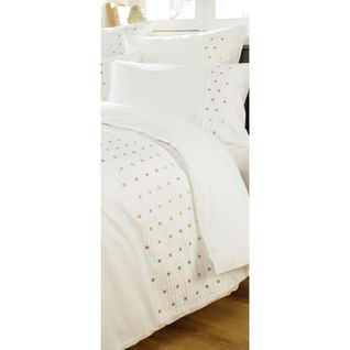 Housse De Couette 100% Coton Luxe 57 Fils 240 X 220 Cm Agathe Blanc