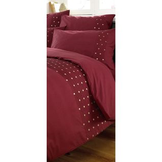 Housse De Couette 100% Coton Luxe 57 Fils 260 X 240 Cm Agathe Bordeaux