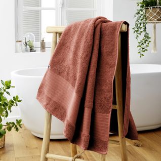 Drap De Bain Éponge 100% Coton Bio 600 Grammes 90 X 150 Cm Garance Terracotta